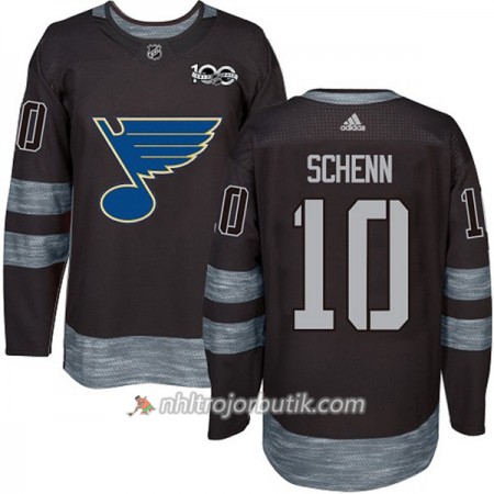 Män Ishockey St. Louis Blues Tröja Brayden Schenn 10 1917-2017 100th Anniversary Adidas Svart Authentic